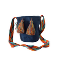 Load image into Gallery viewer, Wayuu Medium Bags – Plain Base with Colourful Strap Accent-Pacha Ancestral Design