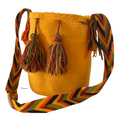 Load image into Gallery viewer, Wayuu Medium Bags – Plain Base with Colourful Strap Accent-Pacha Ancestral Design