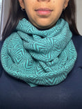 Load image into Gallery viewer, Alpaca Infinity Scarf Cyan-Pacha Ancestral Design