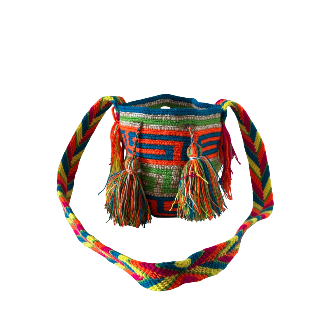 Small Wayuu Bags – Tribal Design with Bright Woven Belt
