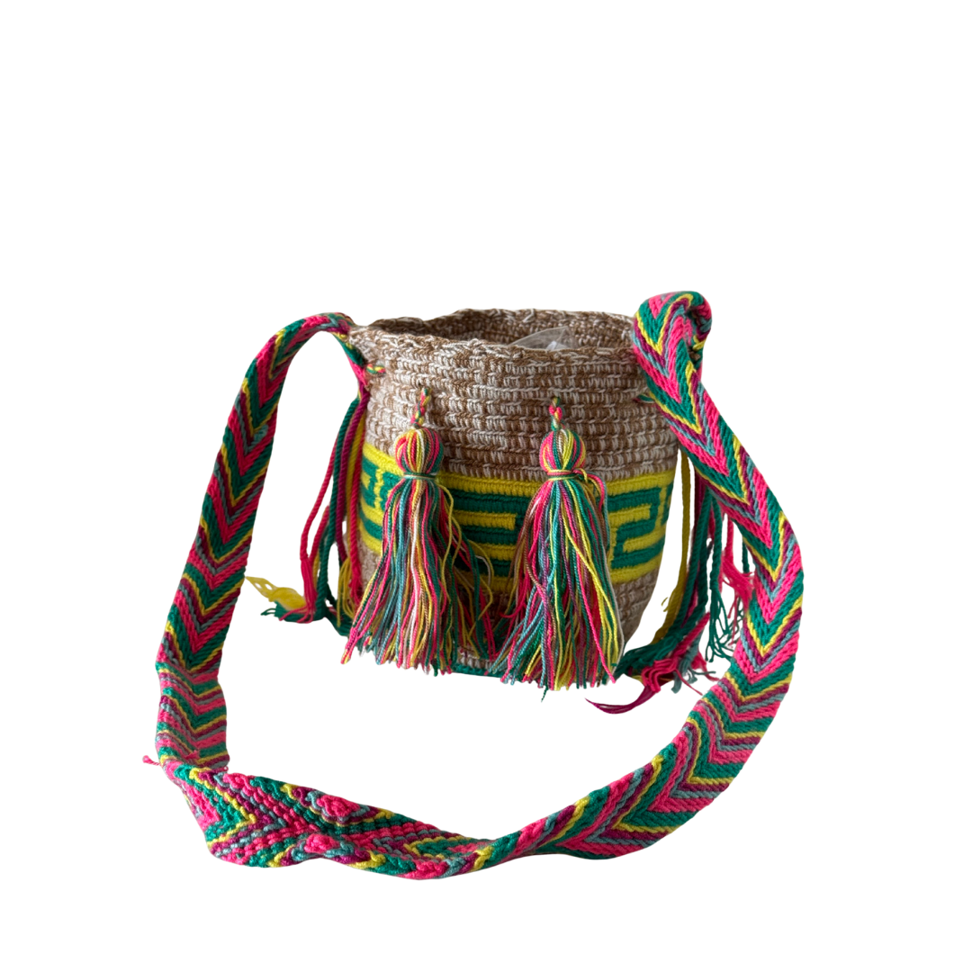 Small Wayuu Bags – Tribal Design with Bright Woven Belt
