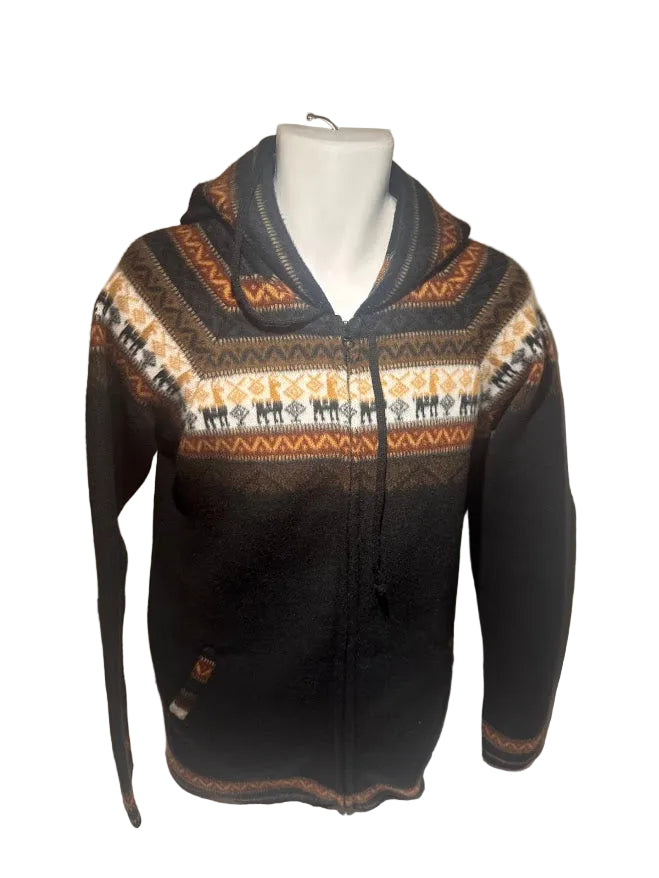 Zipper Alpaca Jackets with Andes Design