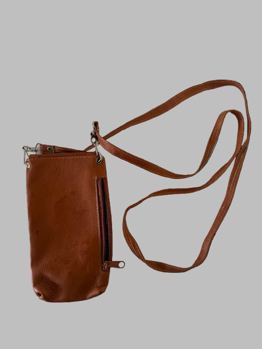 Leather Phone Crossbody Bag – Handmade Artisan Design – Small Purse