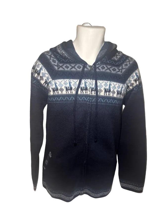 Zipper Alpaca Jackets with Andes Design