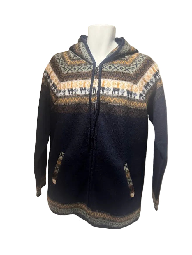 Zipper Alpaca Jackets with Andes Design