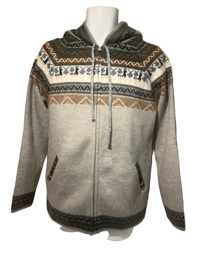 Zipper Alpaca Jackets with Andes Design