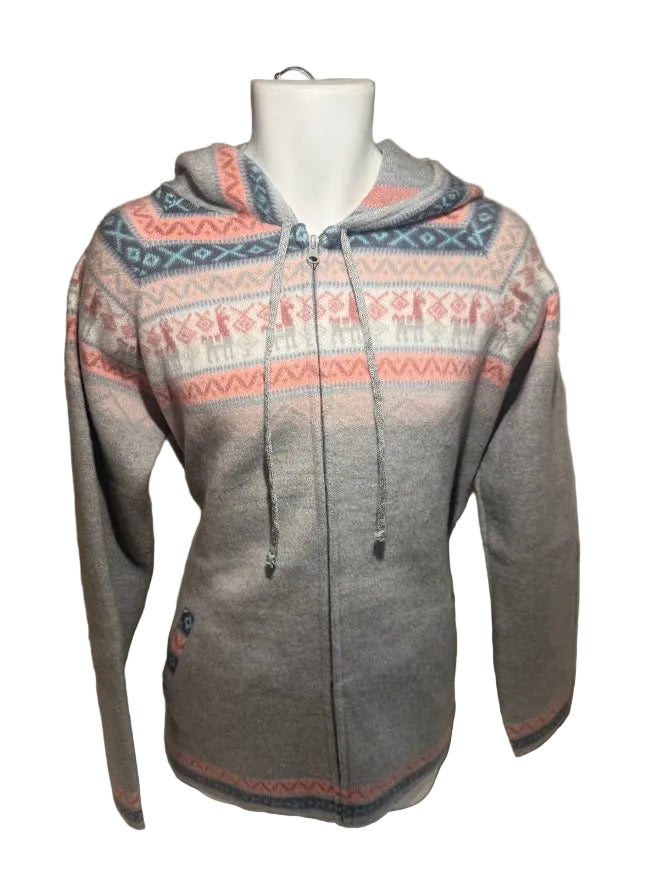 Zipper Alpaca Jackets with Andes Design