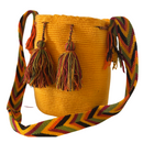 Wayuu Medium Bags – Plain Base with Colourful Strap Accent-Pacha Ancestral Design