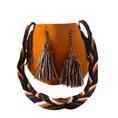 Load image into Gallery viewer, Wayuu Medium Bags – Plain Base with Colourful Strap Accent-Pacha Ancestral Design
