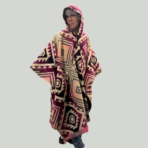 Poncho Unisex One-Size Pink-Pacha Ancestral Design